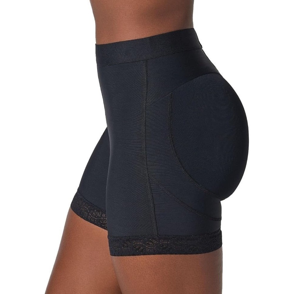 Leonisa Mid Rise Butt Lifter Lift Sculpt Shapewear Shorts Firm - Black - S